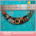 neck applique mix with wood bead,glass bead